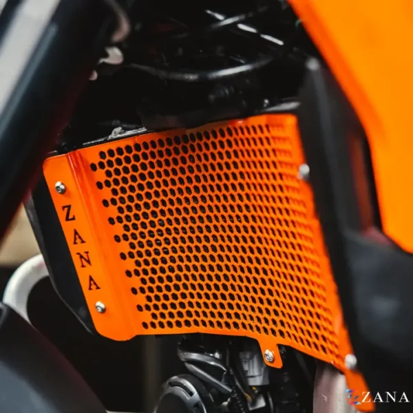 Zana Radiator Guard Honeycomb Orange For KTM  Enduro 390 — Standard