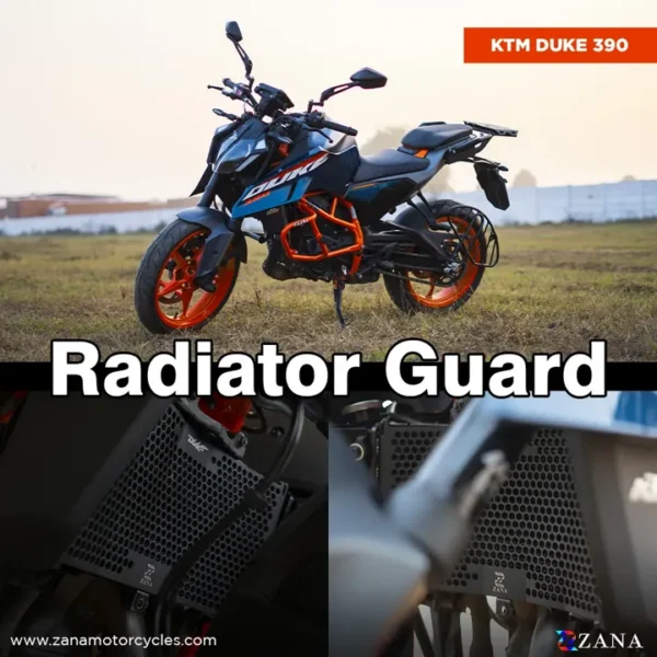 Zana RADIATOR GUARD HONEYCOMB BLACK FOR KTM DUKE 390/250/200/390 GEN 3 — Standard