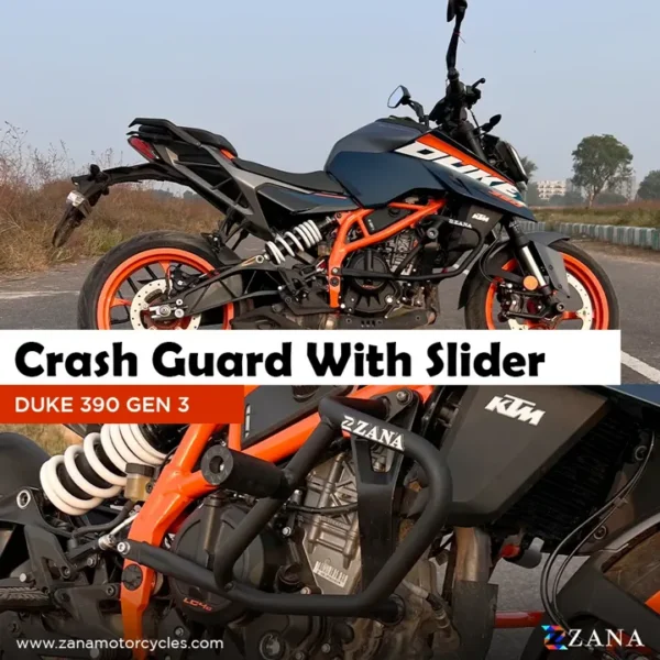 Zana CRASH GUARD WITH SLIDER BLACK  FOR KTM DUKE 390/250/200/390 GEN 3 — Standard