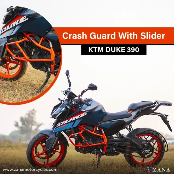 Zana CRASH GUARD WITH SLIDER ORANGE FOR KTM DUKE 390/250/200/390 GEN 3 — Standard