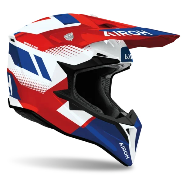 Airoh Wraaap Vision Helmet — Blue Red Gloss